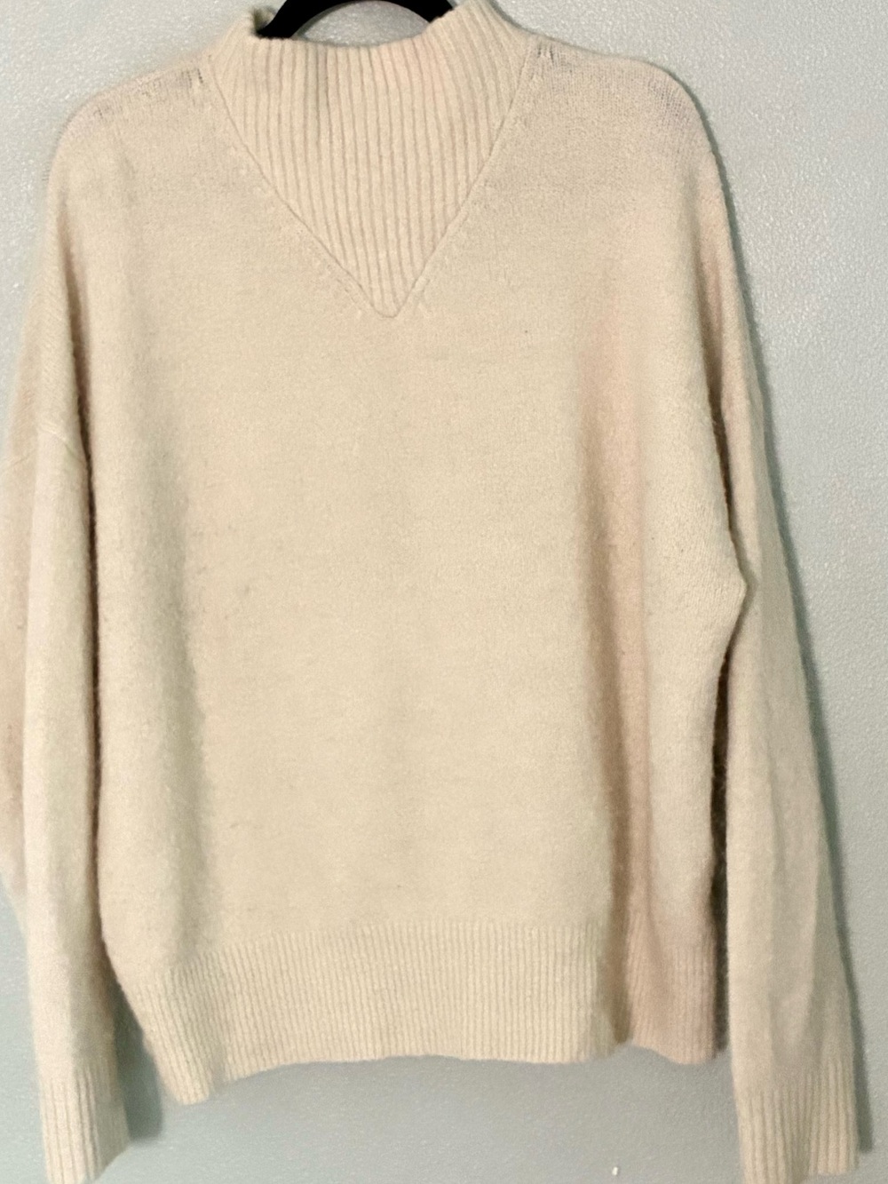 Madewell Cream Mock Neck Sweater Women’s XL Soft Knit Minimalist Pullover